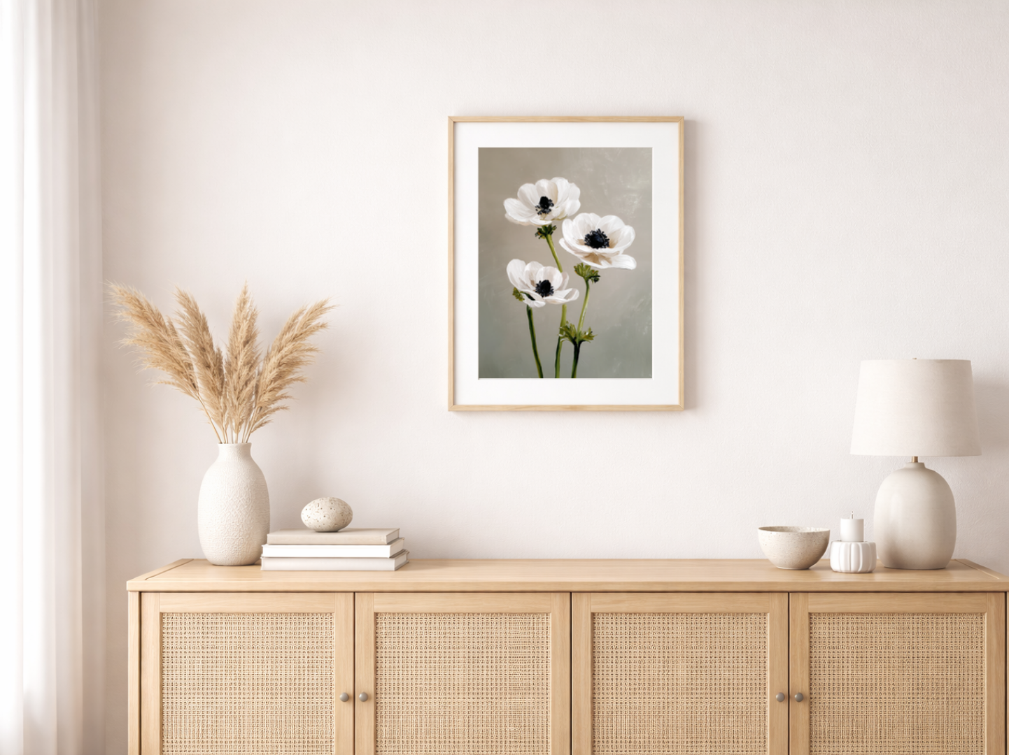 Malen nach Zahlen – White Anemone Flowers With