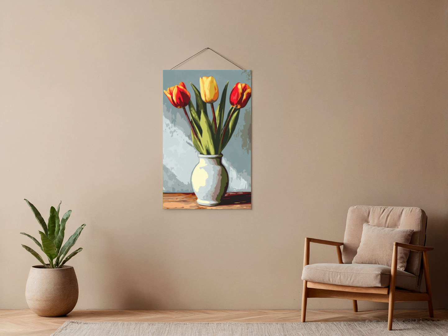 Malen nach Zahlen – Vase Holding 5 Flowers