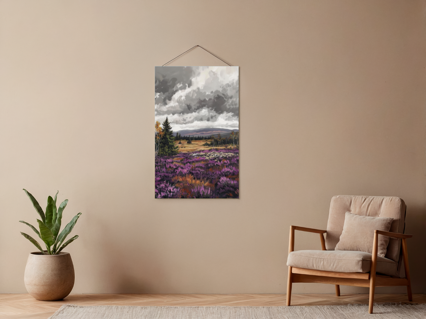 Malen nach Zahlen – Vast Purple Heather Landscape