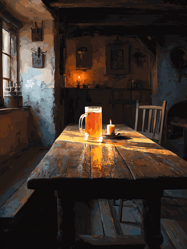 Malen nach Zahlen frisch gezapftes Bier