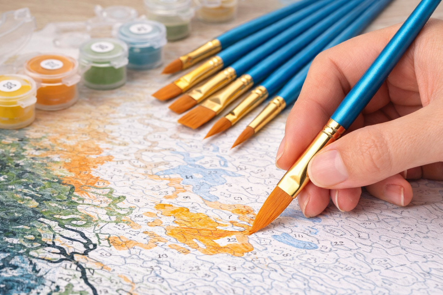 Premium Acrylpinsel Set – 10-teilig (verschiedene Formen & Größen)