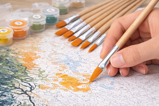 Acrylpinsel Set 12-teilig – Holzpinsel für Malen nach Zahlen & Acrylmalerei