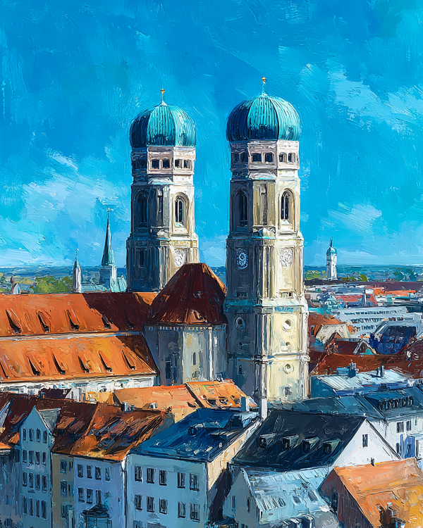 Malen nach Zahlen Münchner Frauenkirche mit Doppeltürmen