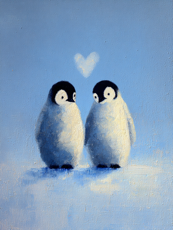 Malen nach Zahlen - Verliebte Pinguine