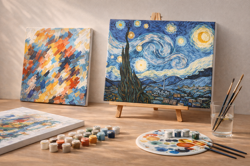 Kunstmotiv als Malen-nach-Zahlen-Set