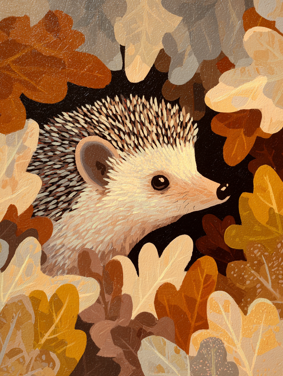 Malen nach Zahlen – Igel im Herbstlaub