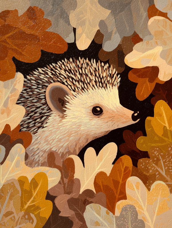 Malen nach Zahlen – Igel im Herbstlaub