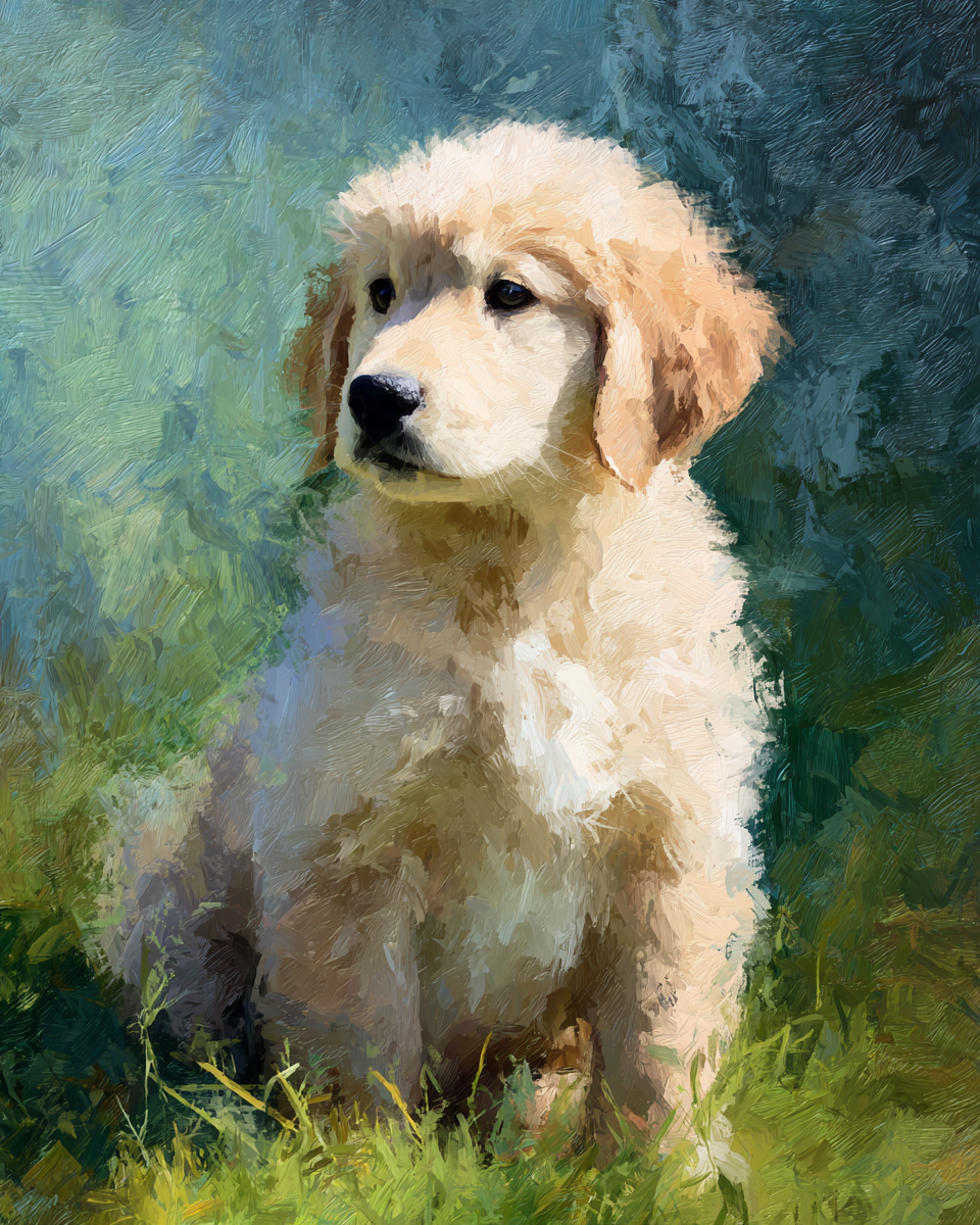 Malen nach Zahlen – Golden Retriever Welpe