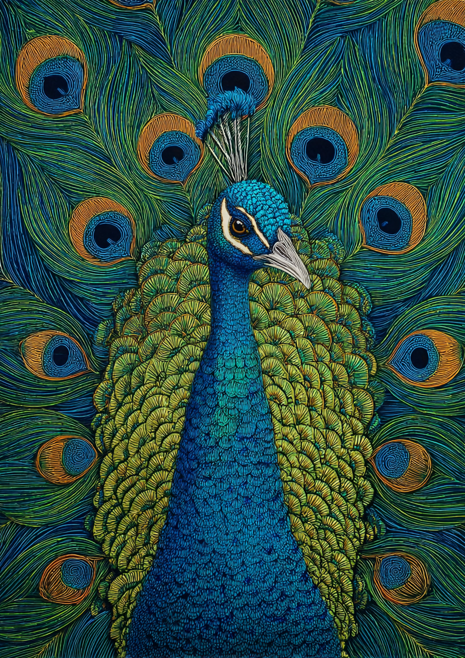 Malen nach Zahlen – Stolzer Pfau
