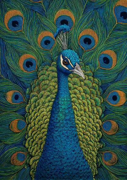 Malen nach Zahlen – Stolzer Pfau