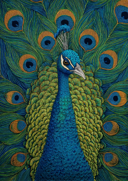 Malen nach Zahlen – Stolzer Pfau