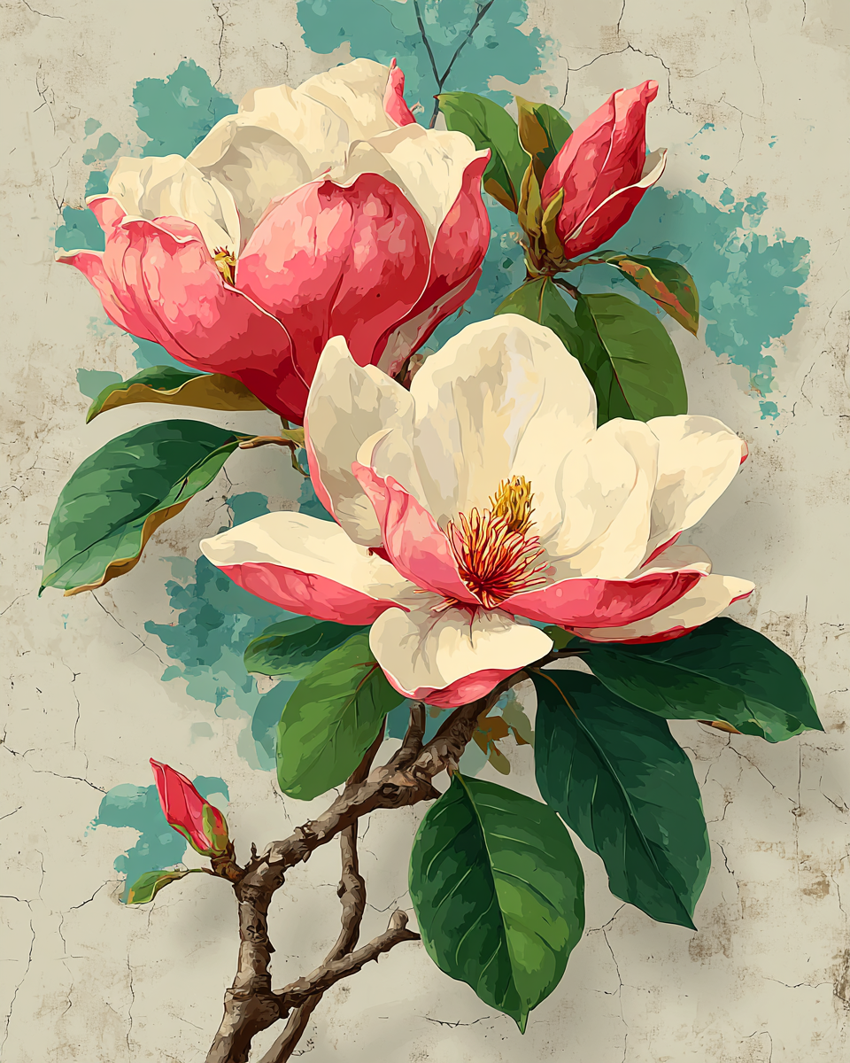 Malen nach Zahlen Magnolienblüte