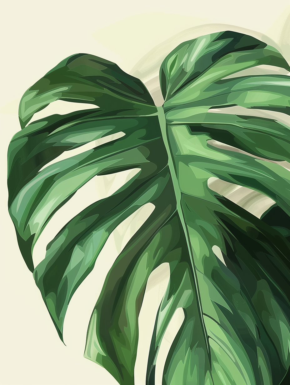 Riesiges Monstera-Blatt – Malen nach Zahlen