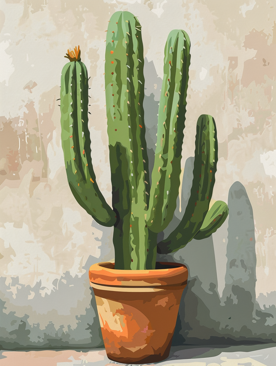 Malen nach Zahlen blühender Saguaro-Kaktus