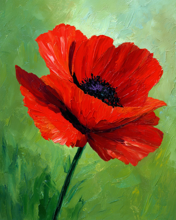 Malen nach Zahlen - Leuchtender Klatschmohn
