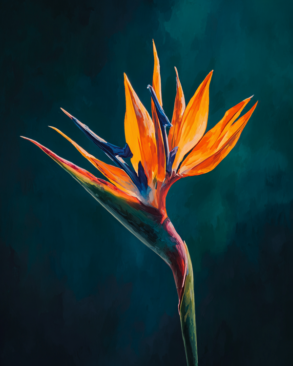 Malen nach Zahlen - Paradiesvogelblume in Orange