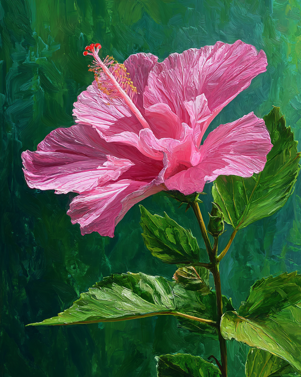 Malen nach Zahlen - Großer rosa Hibiskus