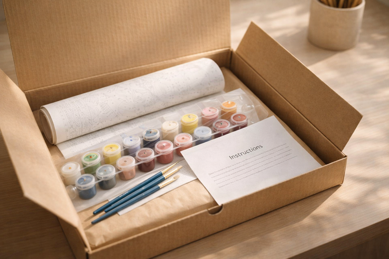 Securely packaged Pictumira Paint by Numbers set