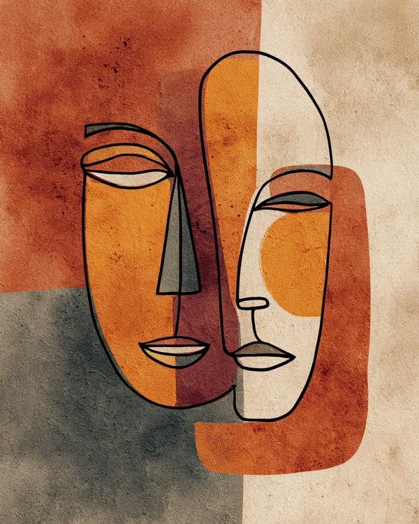 Malen nach Zahlen – Gesichter Linienkunst