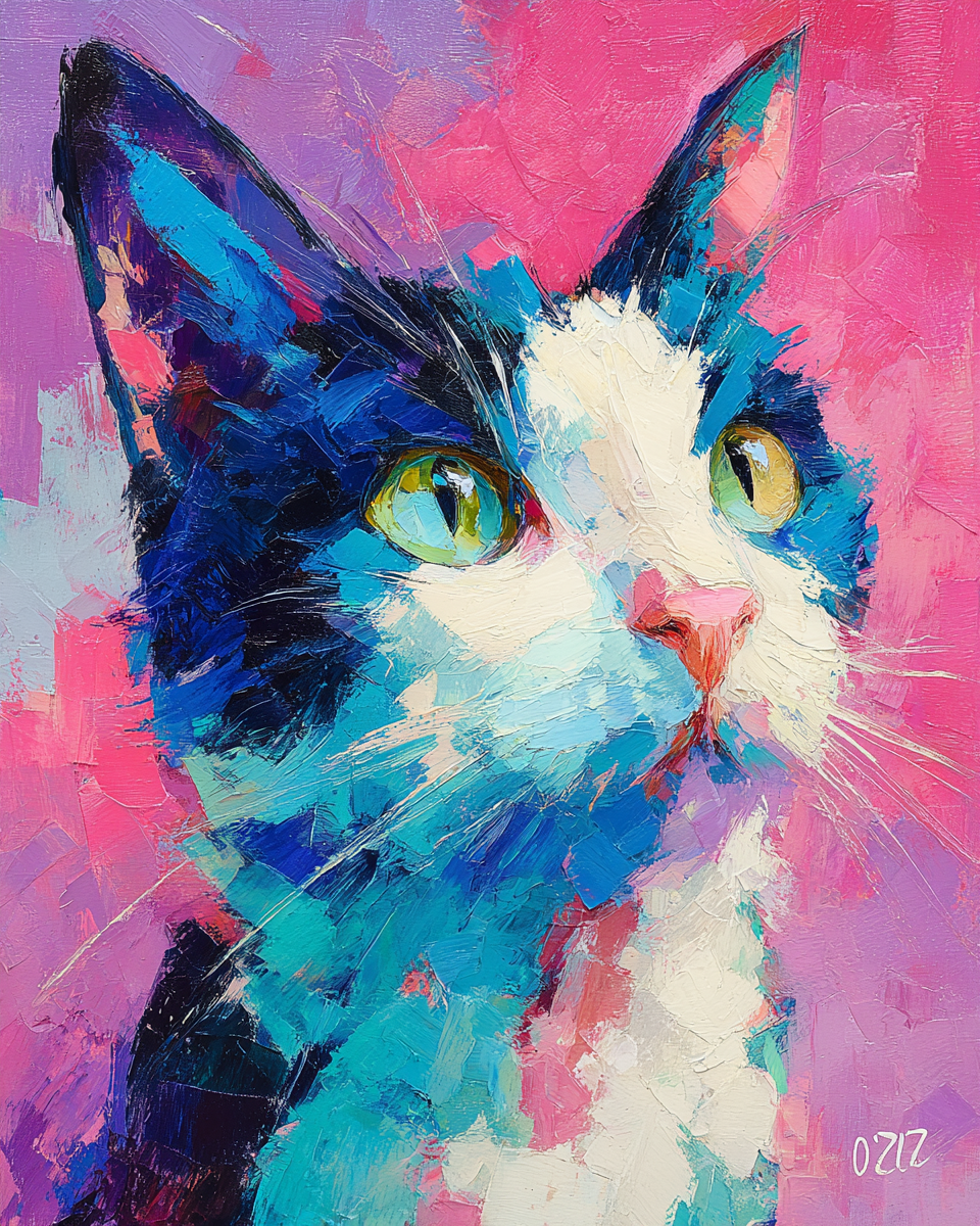 Malen nach Zahlen Katze im Kunststil