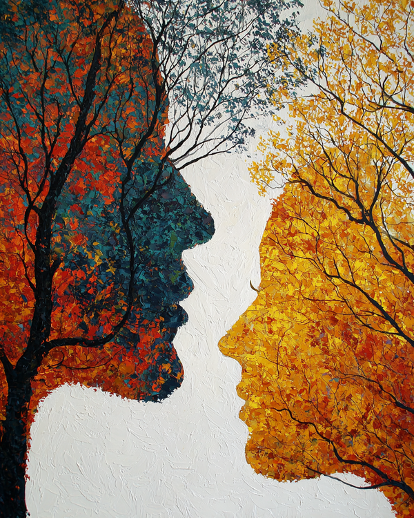 Malen nach Zahlen – Herbstbäume Silhouetten