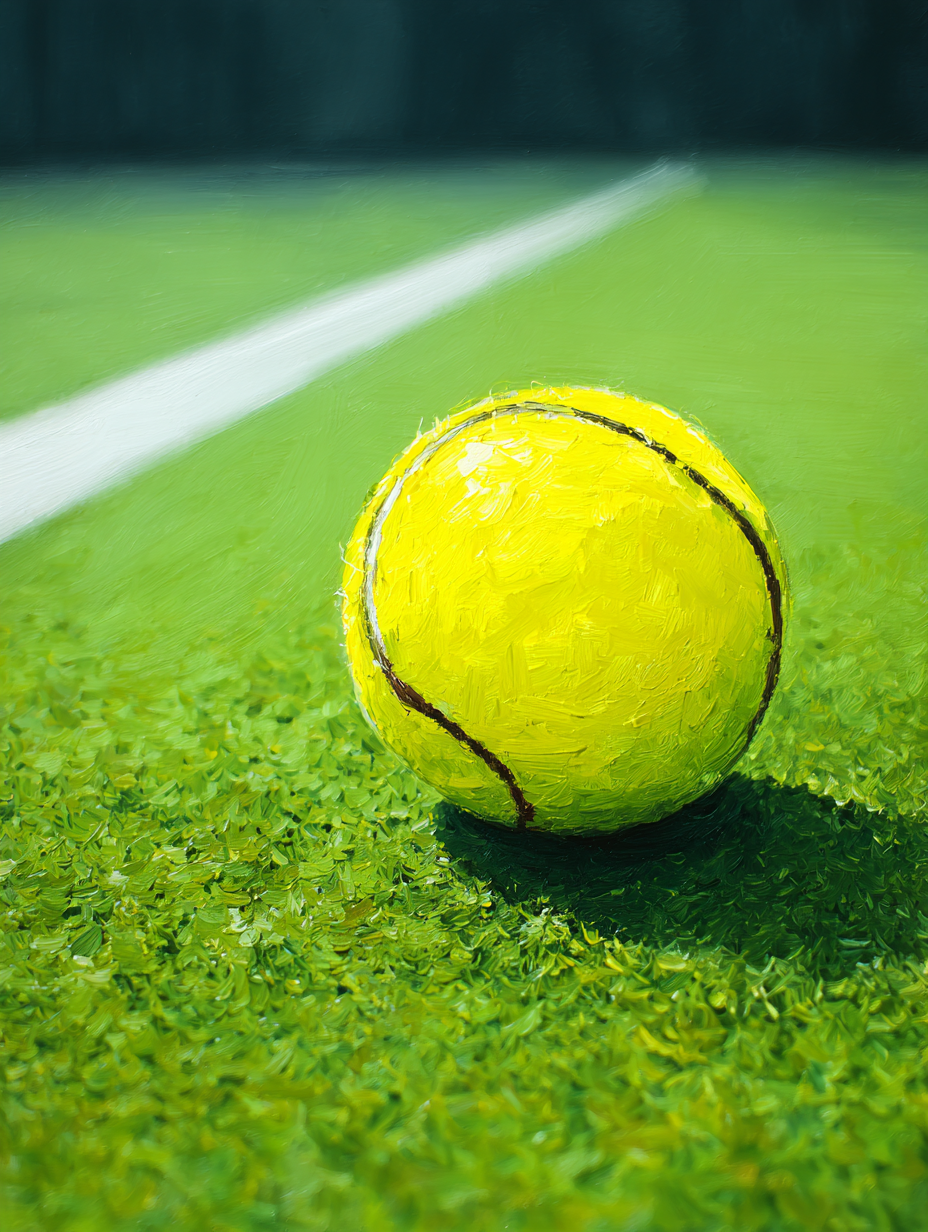 Malen nach Zahlen – Tennisball auf dem Platz
