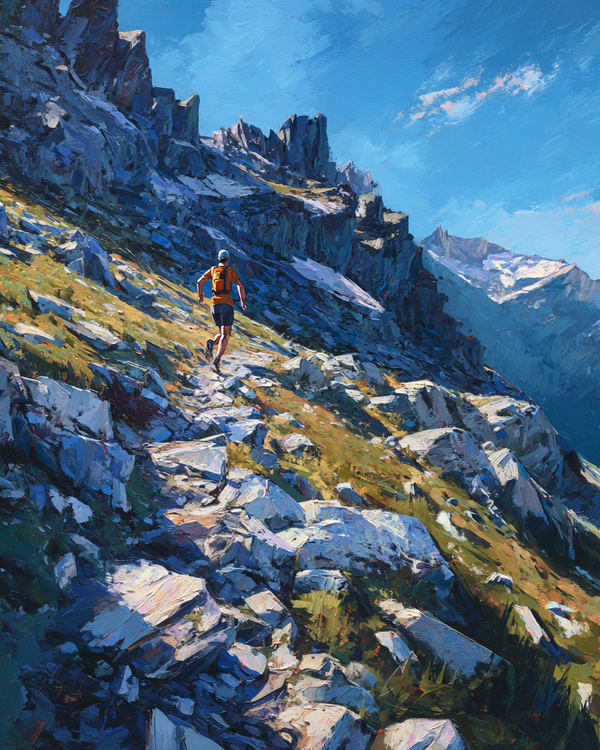 Malen nach Zahlen Trail Runner im Felsgelände