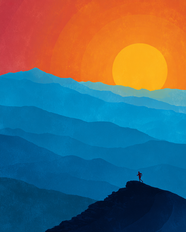 Malen nach Zahlen Trail Runner im Sonnenaufgang