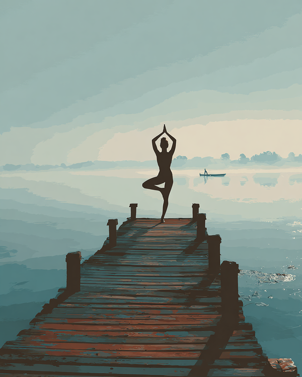 Malen nach Zahlen Yoga am Steg