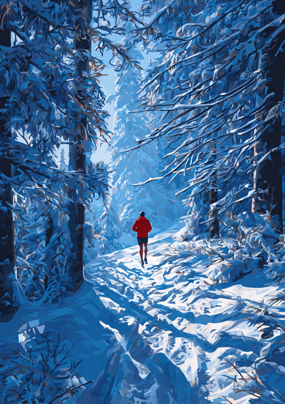 Malen nach Zahlen Trail Runner im Winterwald