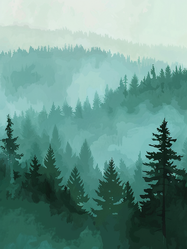 Malen nach Zahlen - Stille im Wald Silhouette
