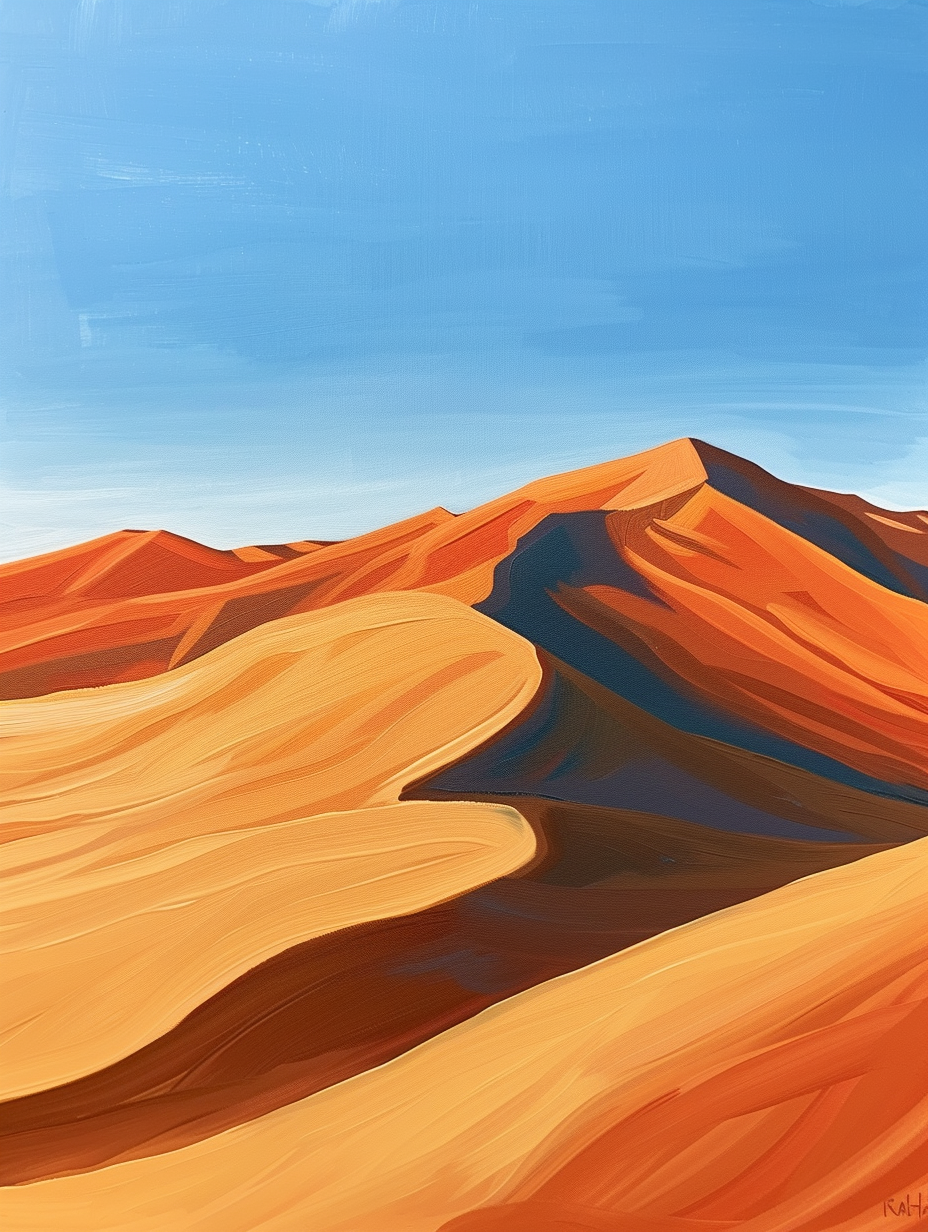 Malen nach Zahlen - Orangefarbene Sanddünen
