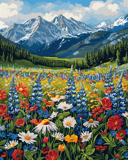 Malen nach Zahlen – Vibrant Meadow Full Of