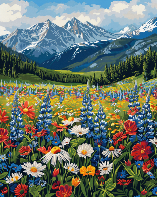 Malen nach Zahlen – Vibrant Meadow Full Of