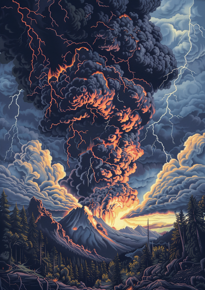 Malen nach Zahlen – Massive Volcanic Eruption