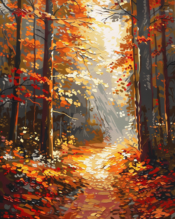 Malen nach Zahlen - Stille im Wald Herbst