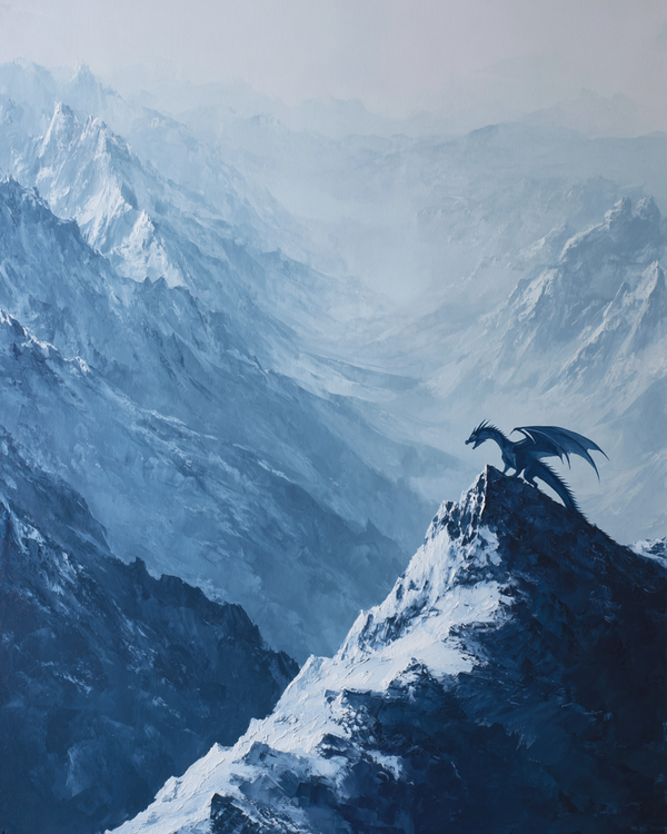 Malen nach Zahlen Drache auf dem Berggipfel