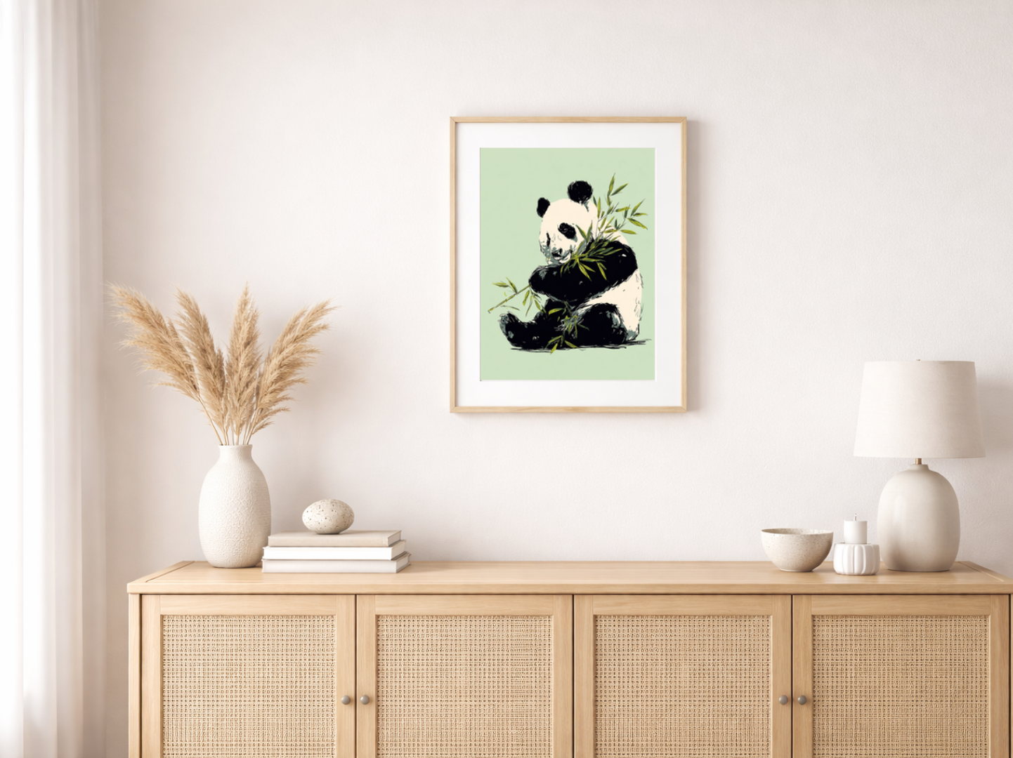 Malen nach Zahlen – Panda beim Fressen