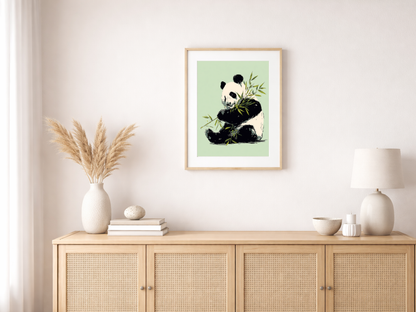 Malen nach Zahlen – Panda beim Fressen