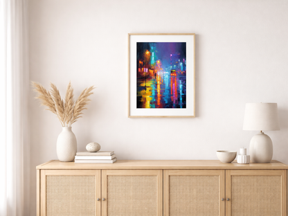 Malen nach Zahlen – Rainy City Street At