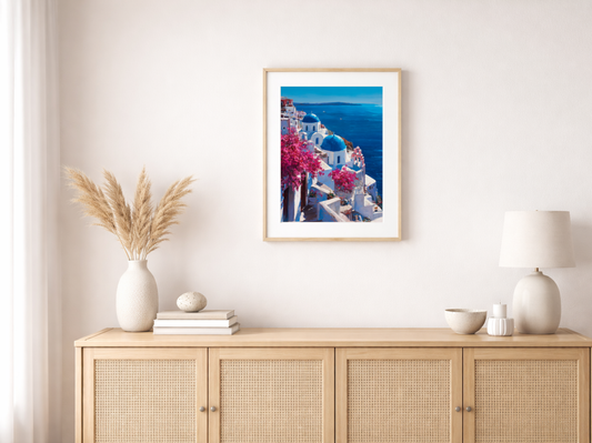 Malen nach Zahlen – Santorini in Blau-Weiß