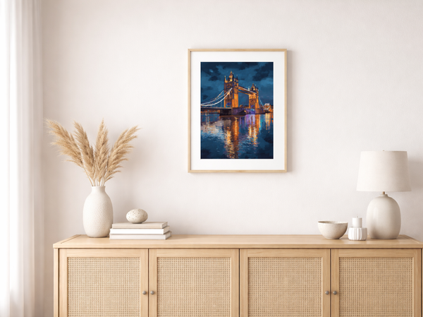 Malen-nach-Zahlen-Set Tower Bridge bei Nacht in 50x70 cm