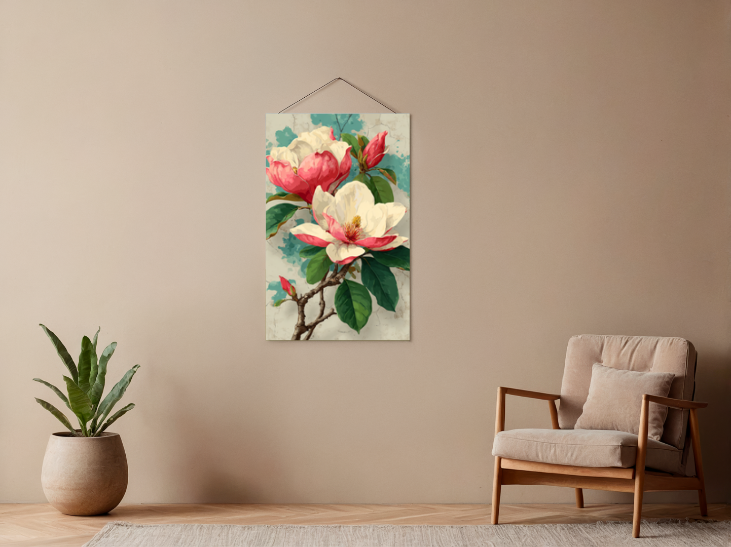 Malen nach Zahlen – Zarte Magnolienblüte