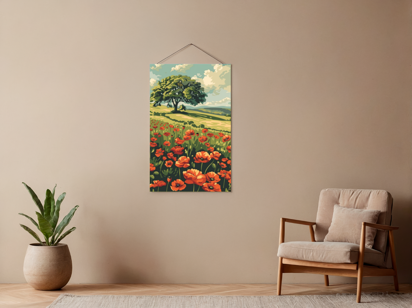Malen nach Zahlen – Leuchtender Klatschmohn