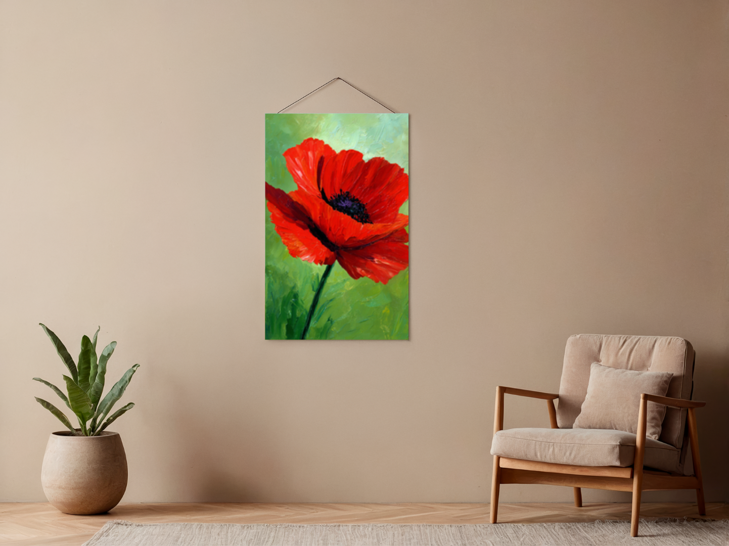 Malen nach Zahlen – Leuchtender Klatschmohn