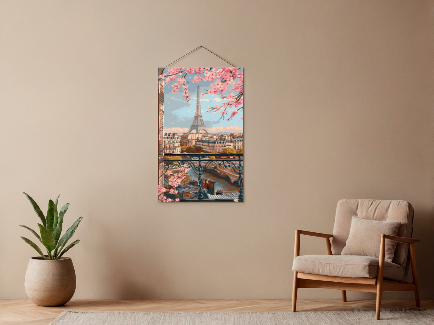 Malen nach Zahlen – Eiffel Tower Seen From