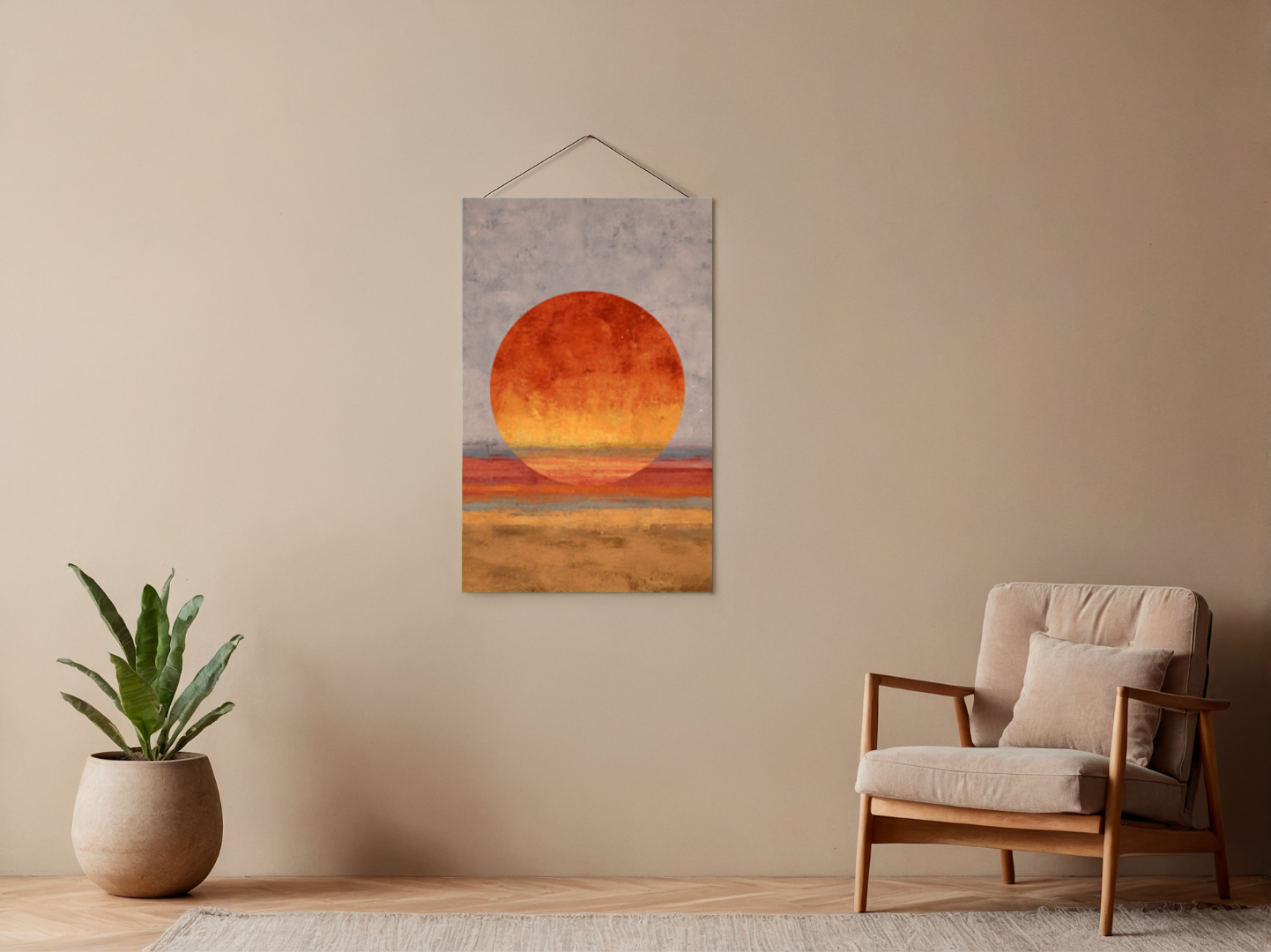 Malen nach Zahlen – Large Semicircle Sun In