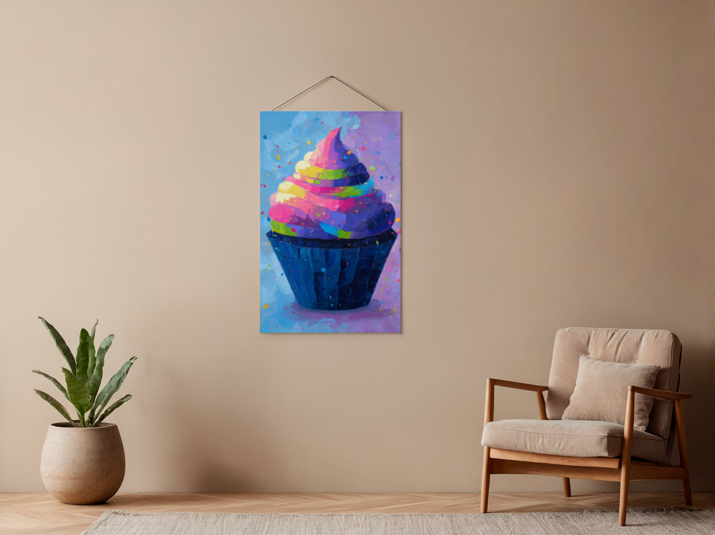 Malen nach Zahlen – Galaxy-Cupcake