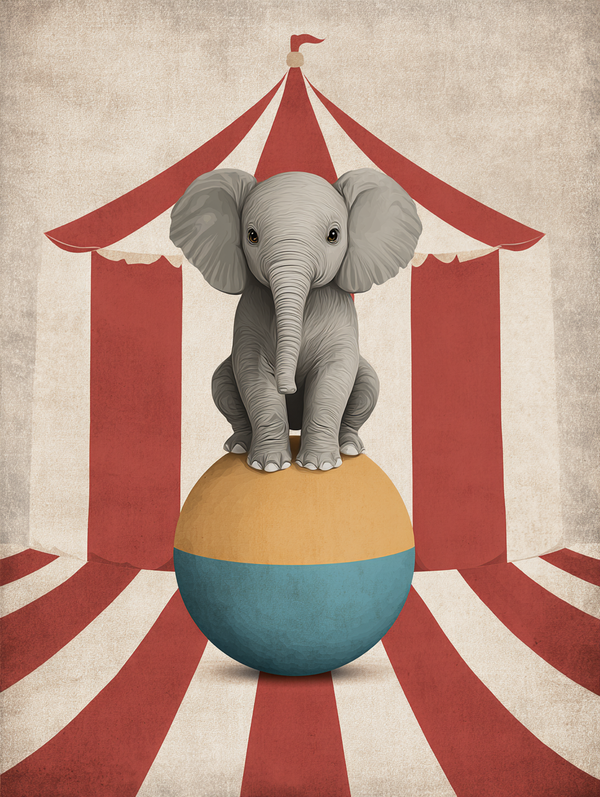 Malen nach Zahlen – Baby Elefant mit Ball