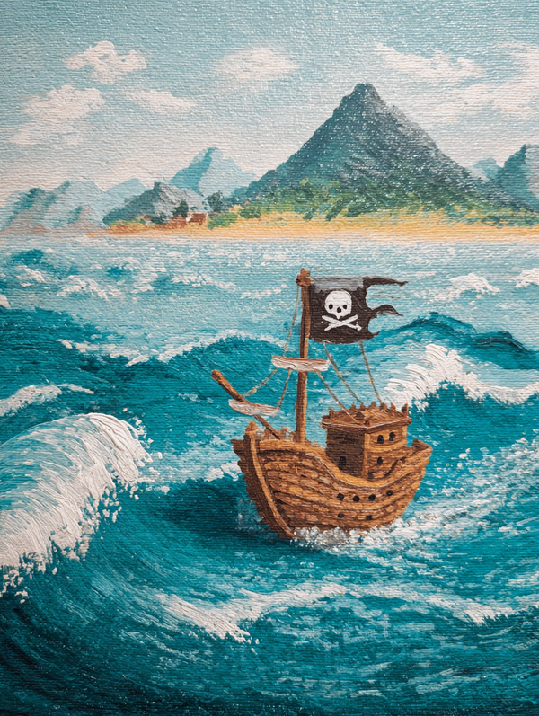 Malen nach Zahlen – Kleines Piratenschiff